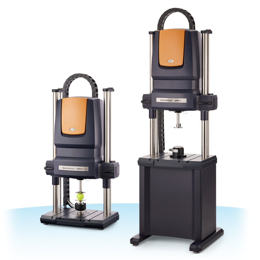 Tabletop and floor-standing models of the TA Instruments ElectroForce Apex 1 Mechanical Testing Instrument.